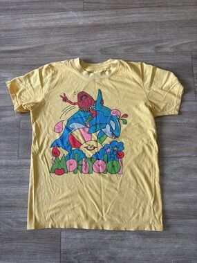 Jeremy Pettis Mokuyobi hand cut sewn graphic Colorful Dolphin cotton T-shirt